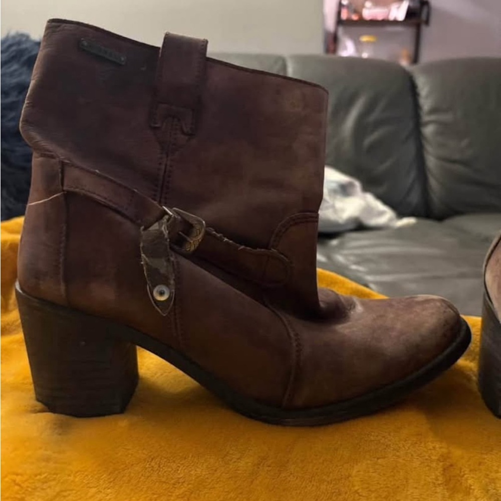 Brown Leather Ankle Boots
